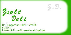 zsolt deli business card